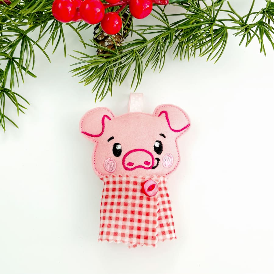 Christmas Pig In Blanket Hanging Decoration