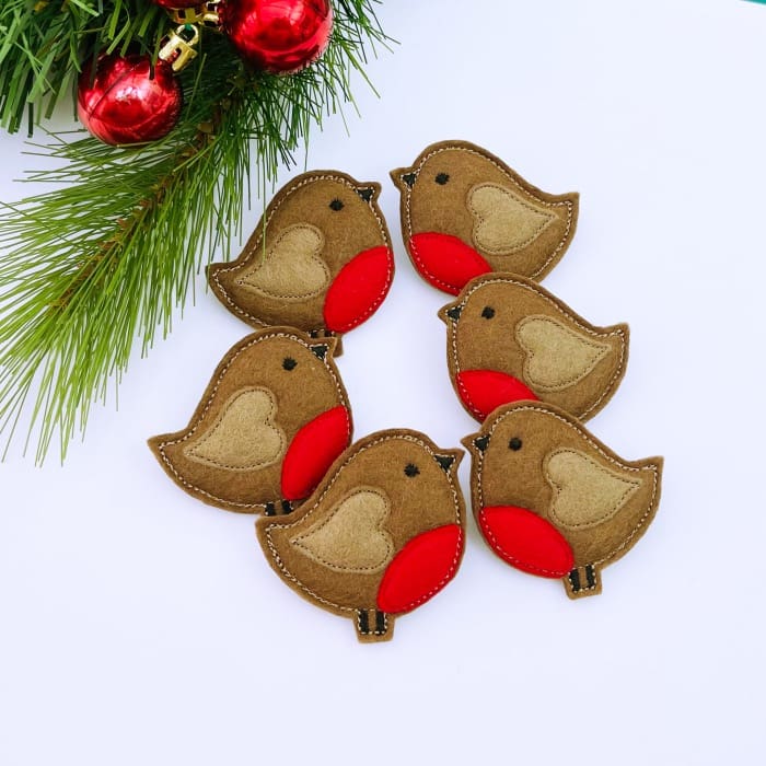 Christmas Robin Brooch Personalised Gift