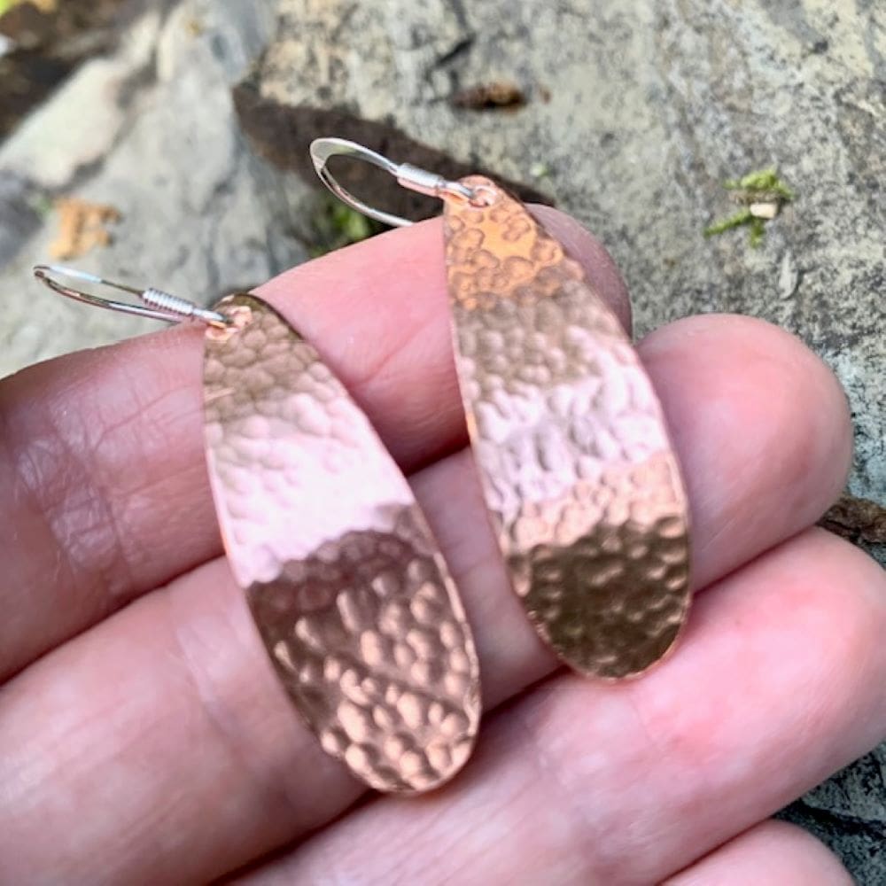 Copper Teardrop Dangle Earrings