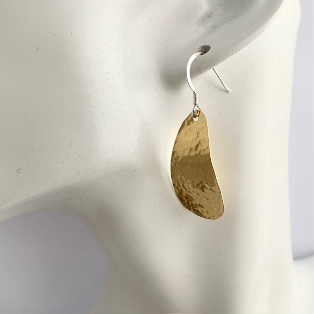 Hammered Brass Dangle Earrings