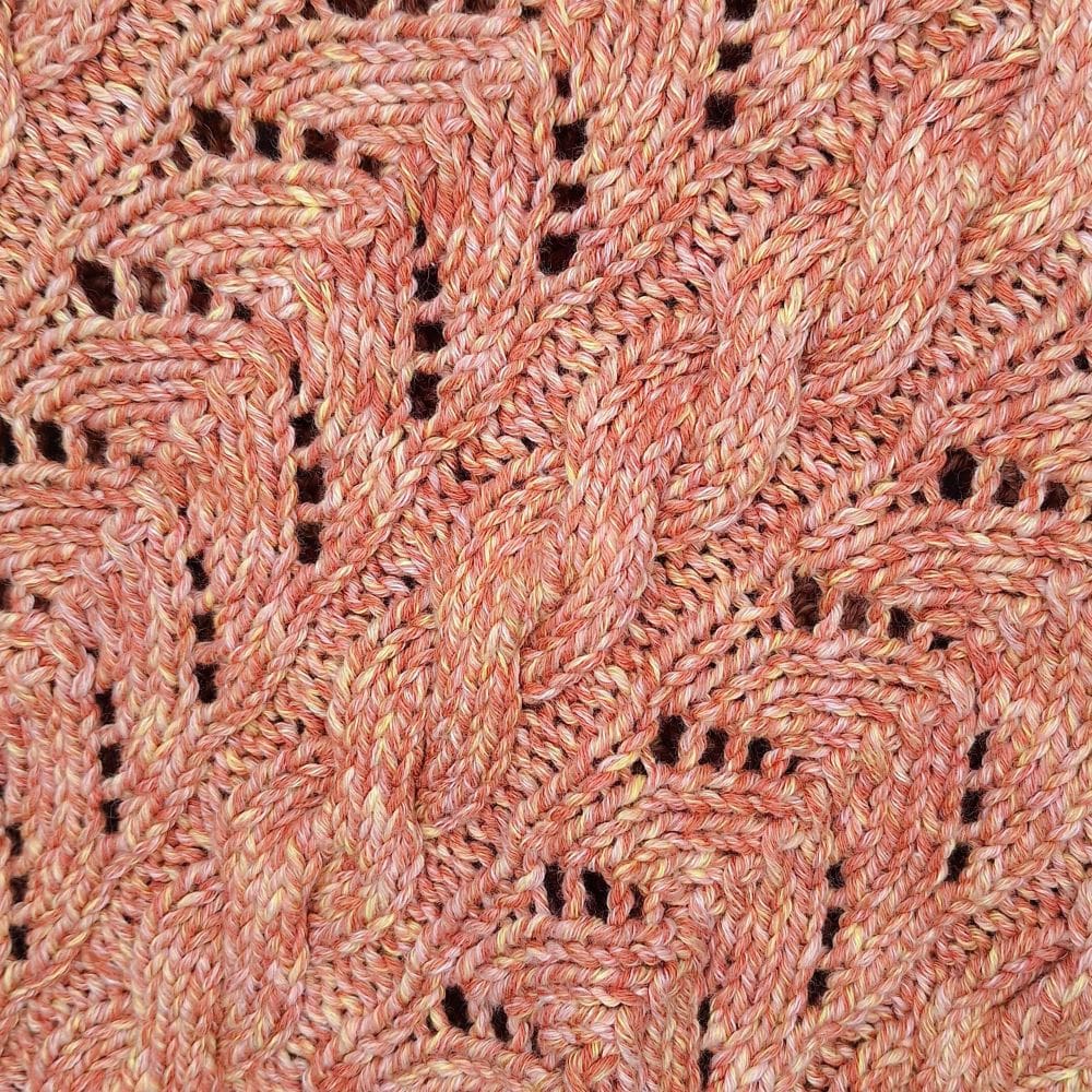 A close-up of the chevron stitch pattern.