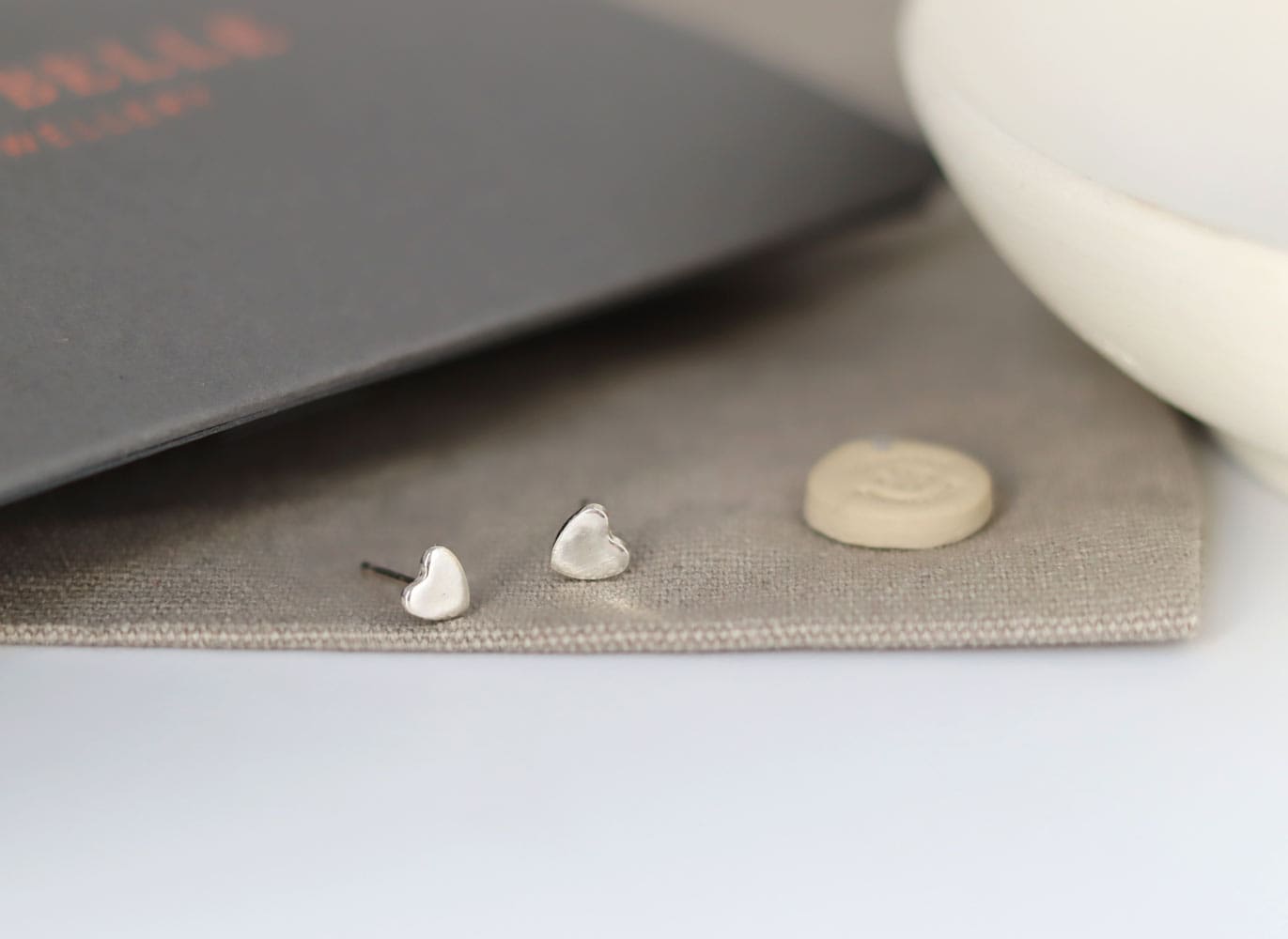 silver heart studs