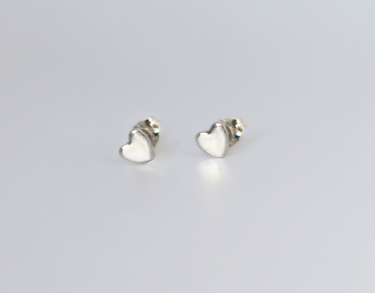 silver heart studs