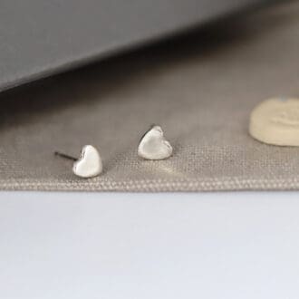 silver heart studs