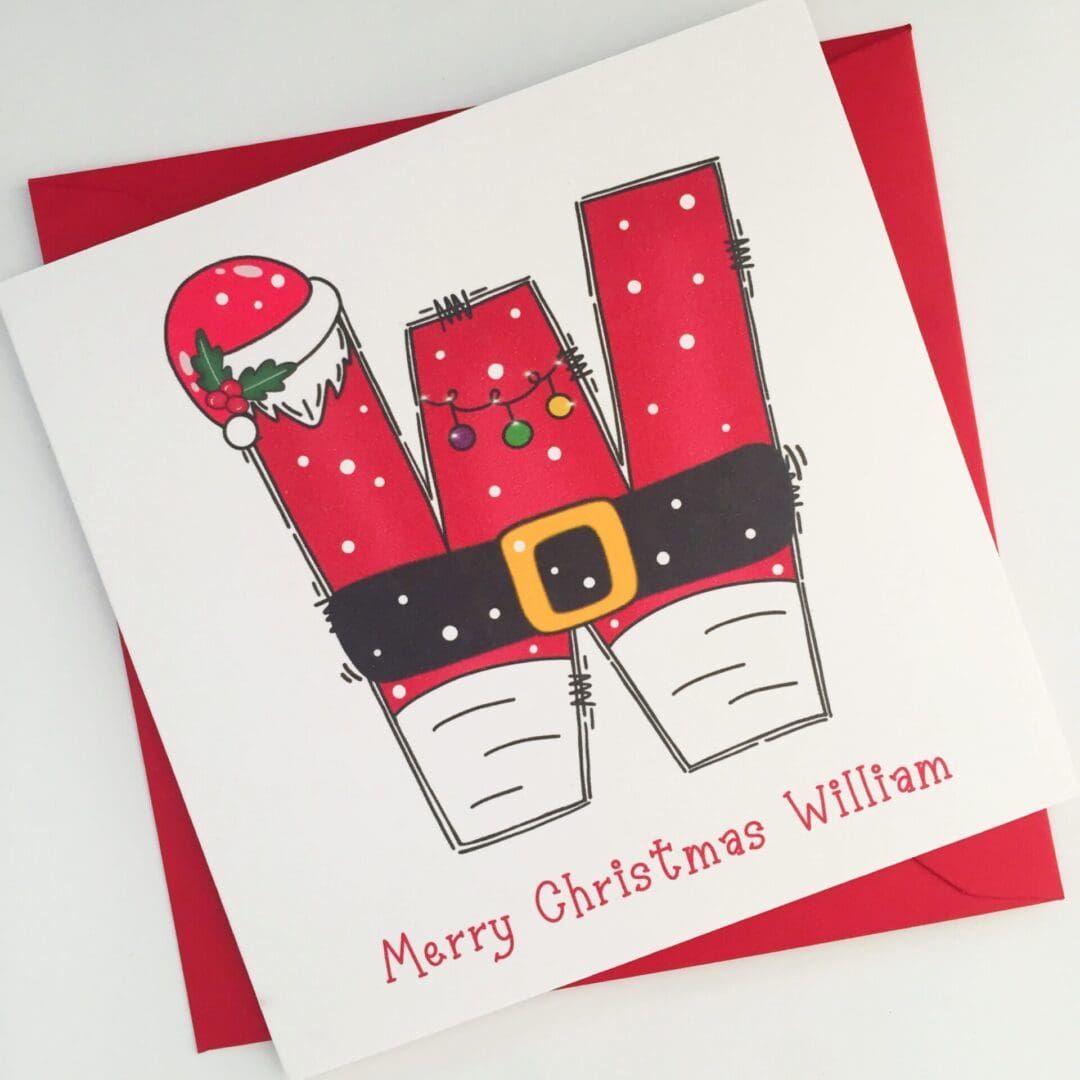 Kids Initial Christmas Card