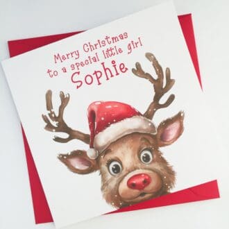 Kids Reindeer Christmas Card