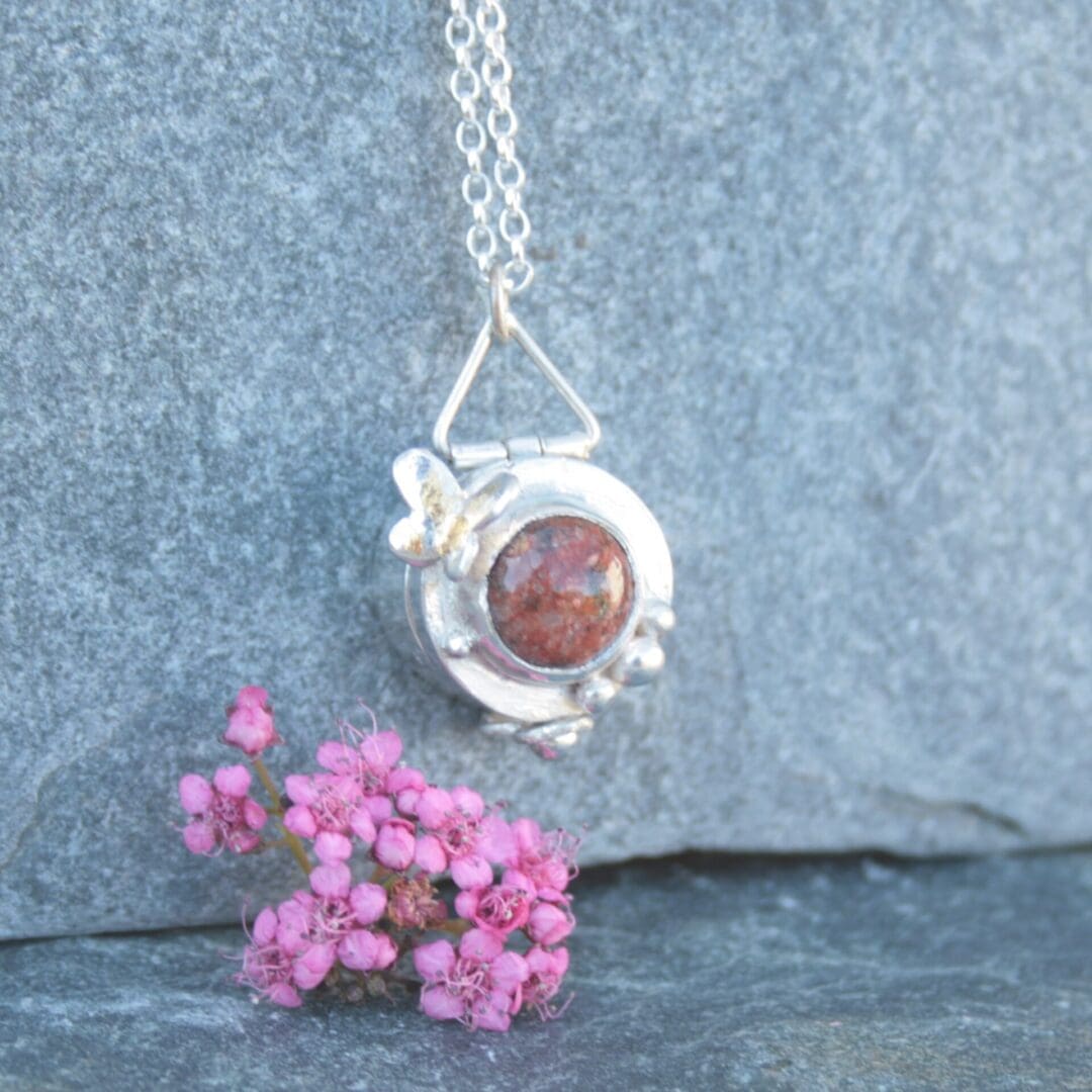 Sterling silver gemstone locket