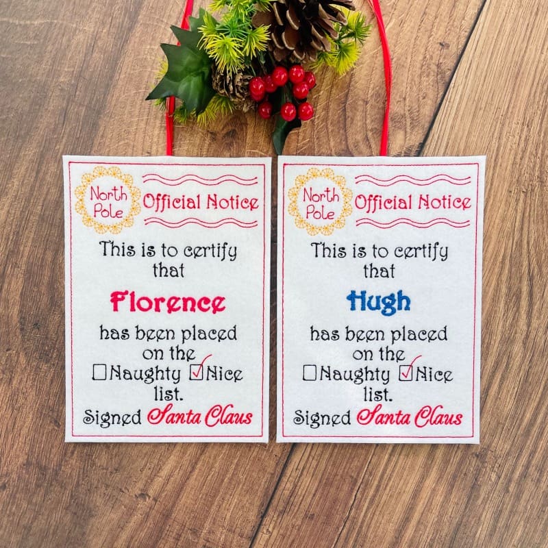 Naughty Nice List Letter From Santa Personalised Scroll Florenece