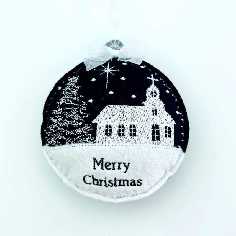 Night Sky Christmas Bauble Handcrafted Church