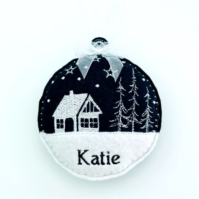 Night Sky Christmas Bauble Handcrafted House