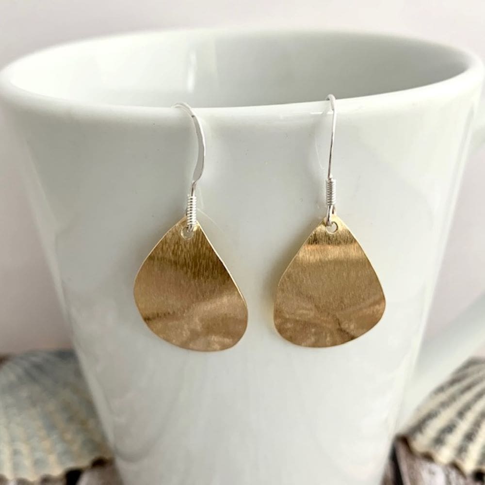 Oval Dangle Brass Earrings