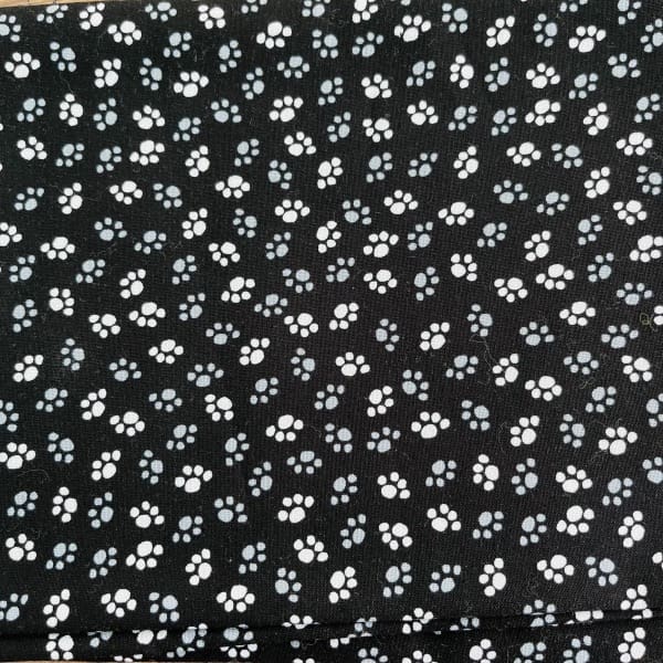 Pet Christmas Stocking Fabric Choice Black Grey Pawprint