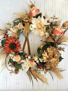 Rich Cream Colours in Autumn Wreath