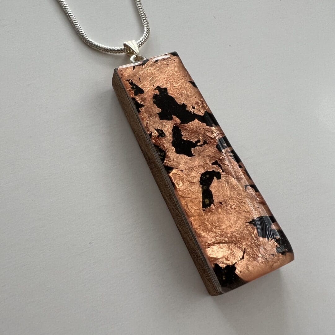 Rose Gold Rectangle Bar Necklace