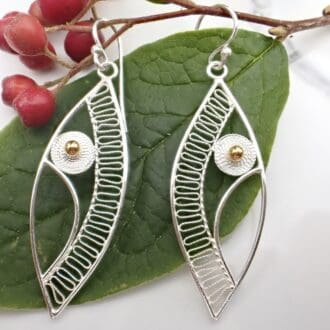 Sterling silver filigree drop earrings Christmas gift