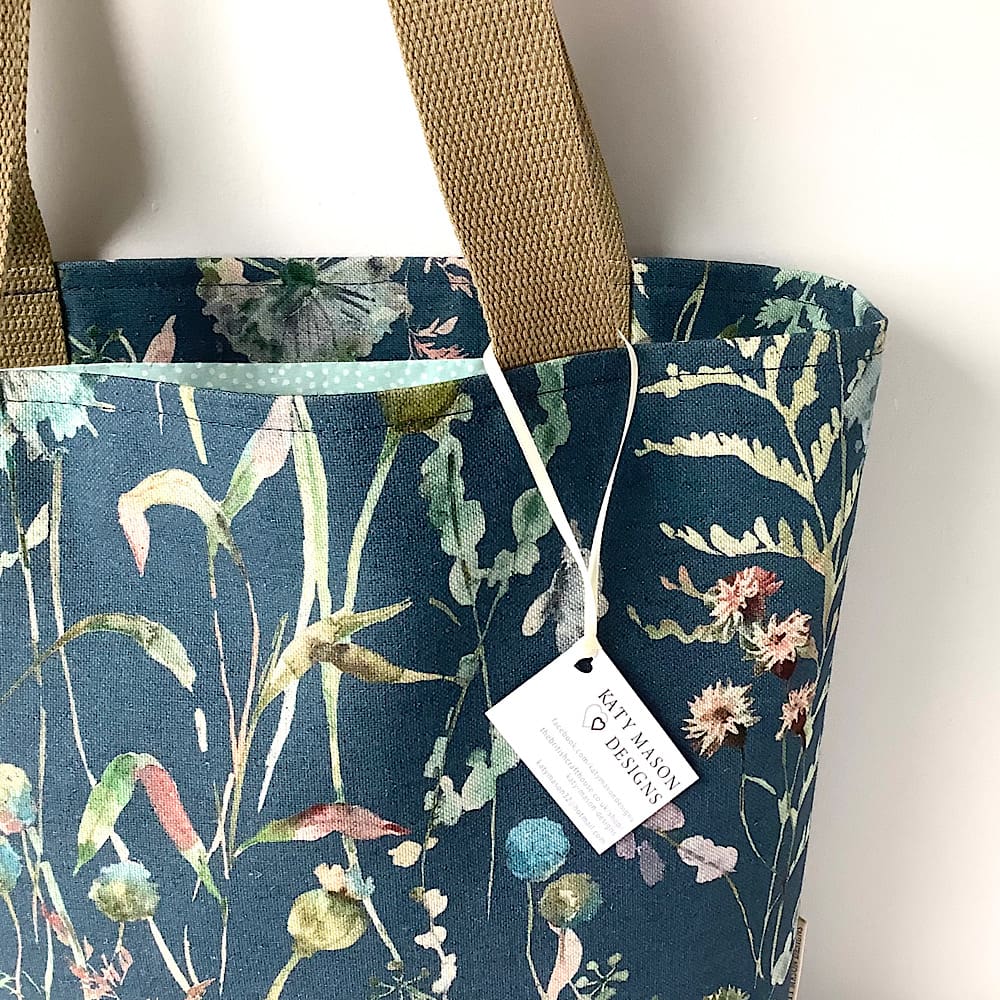 Teal or Plain Dandelion Tote Bag