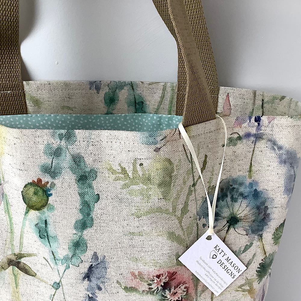 Teal or Plain Dandelion Tote Bag