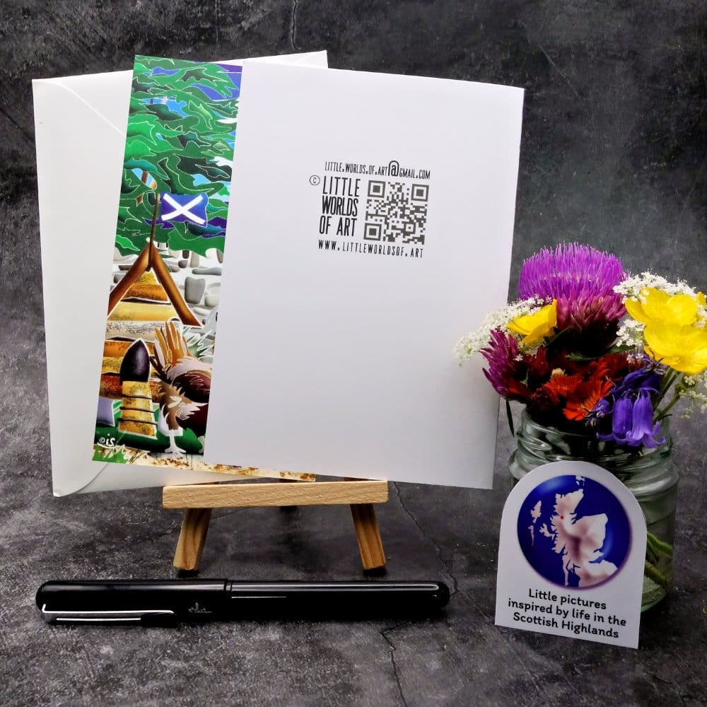 Image showing the back of A Day In The Life card and envelope (portrait format).