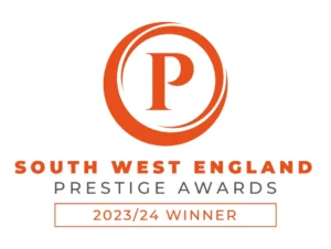 south west England prestige awards banner - white and orange