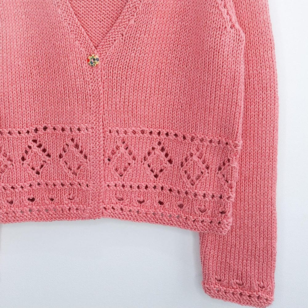 Exceptional stitch detail in girls cardigan