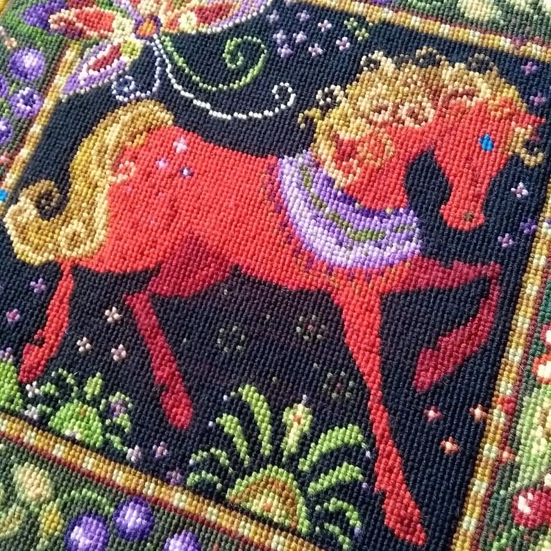 Loshadka, Russian Folk art Horse Tapestry Kit 2