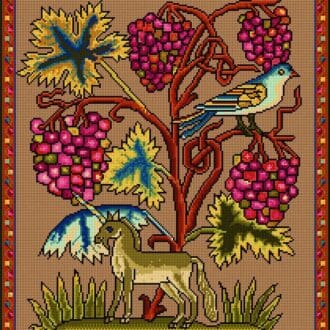 Unicorn and Vine Needlepoint Kit, Animal Fayre Designer Tapestry Kits 1