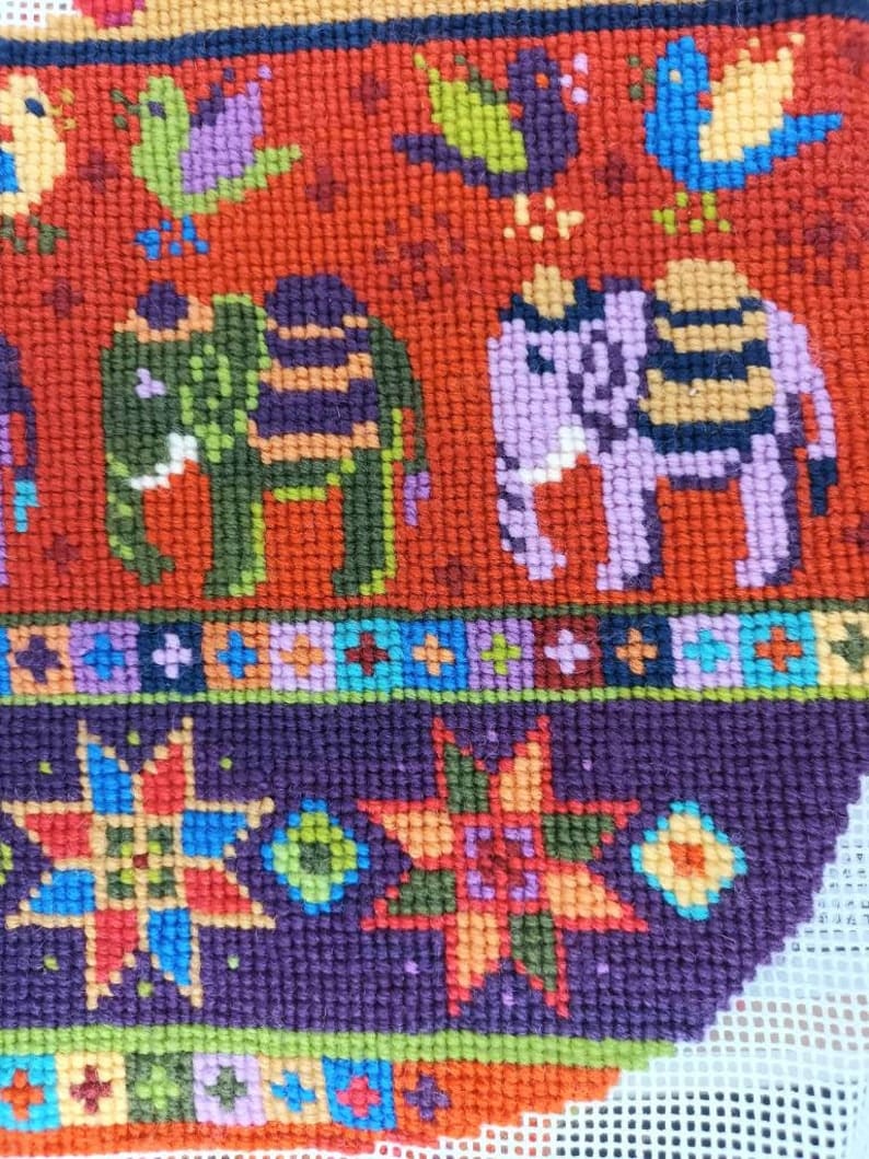 Elephant Christmas Stocking Tapestry Kit Animal Fayre Designer Tapestry Kits 2