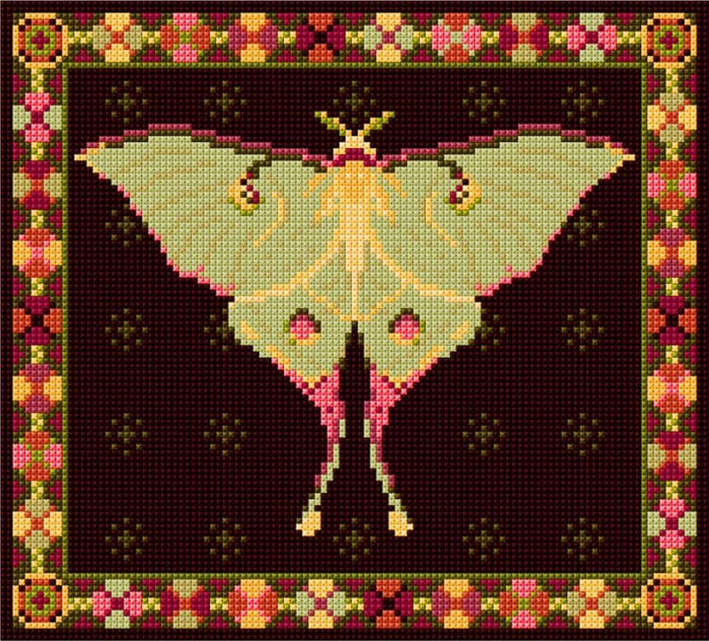 Luna Moth Tapestry Kit Animal Fayre Designer Tapestry Kits 1