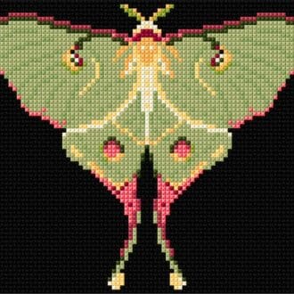 Luna Moth Counted Cross-stitch Kit 1