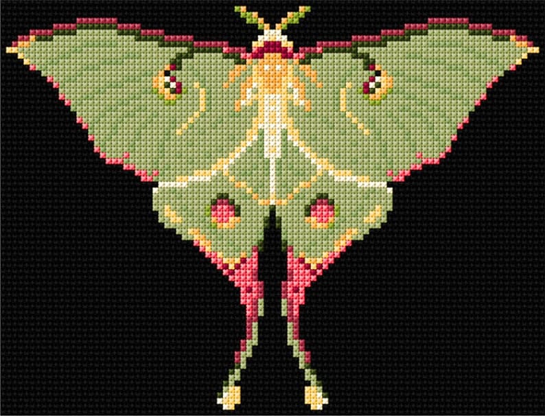 Luna Moth Counted Cross-stitch Kit 1