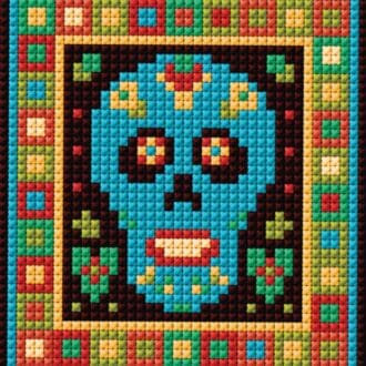 Little Sugar Skull Tapestry Kit Animal Fayre Designer Tapestry Kits 1