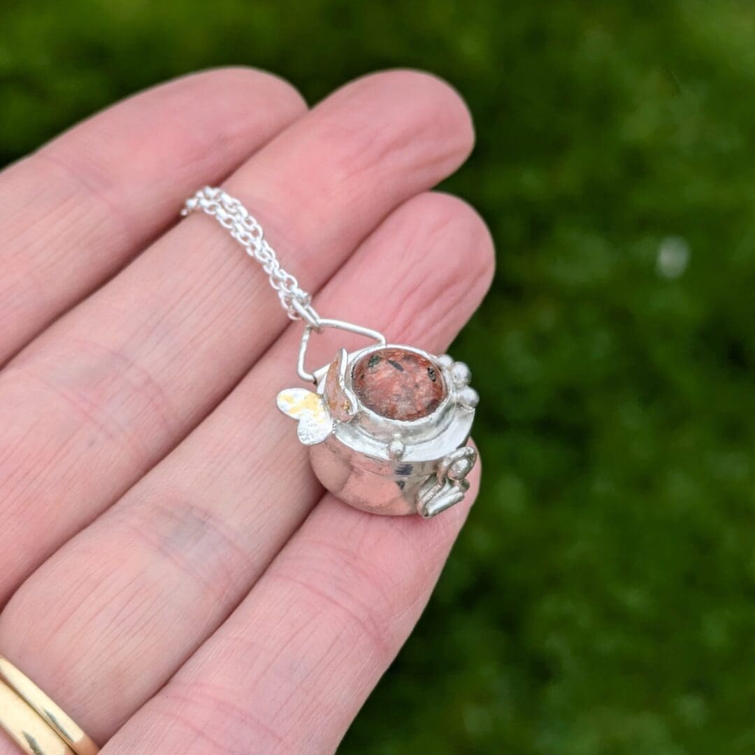 Sterling silver gemstone locket