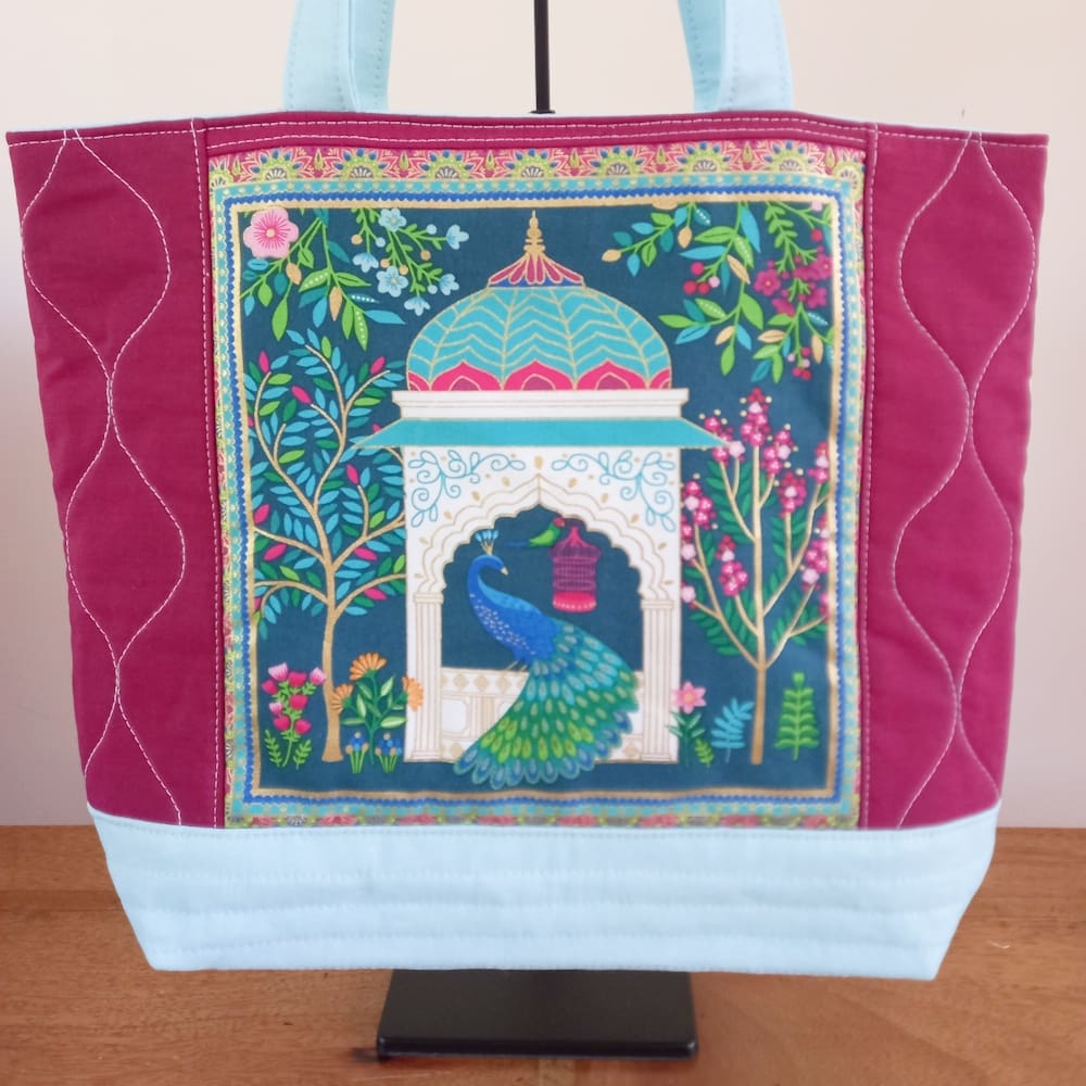 Peacock oriental tote bag