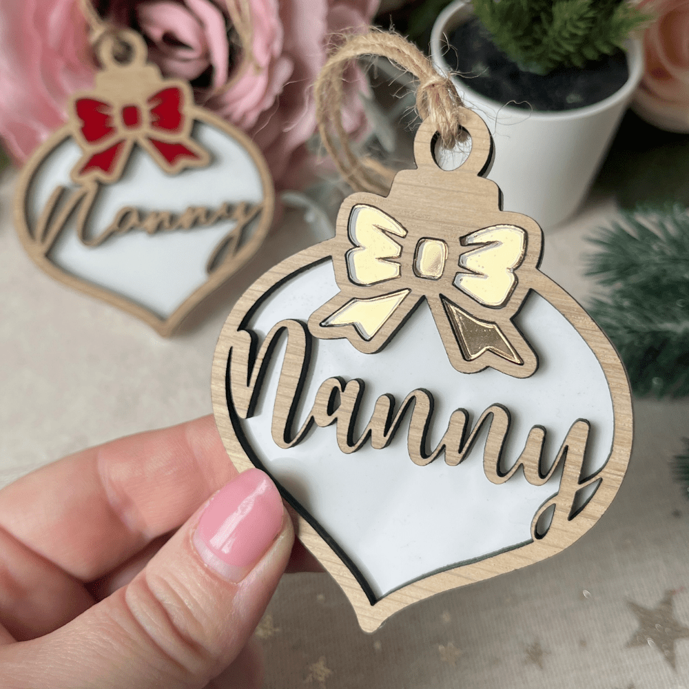 personalised bauble for nanny