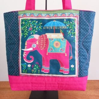 Pink elephant tote bag