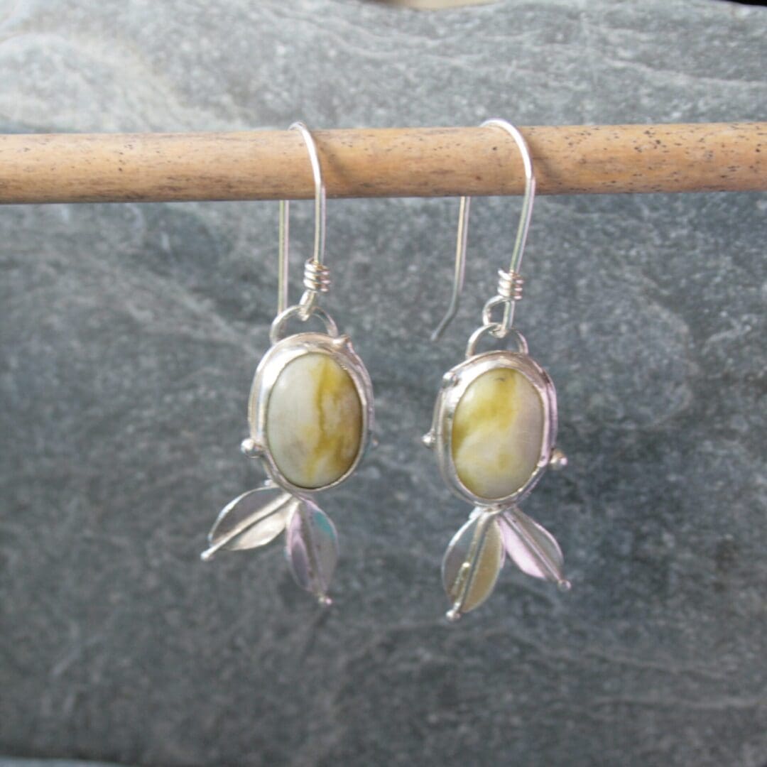 Scottish Highland marble gemstone earrings