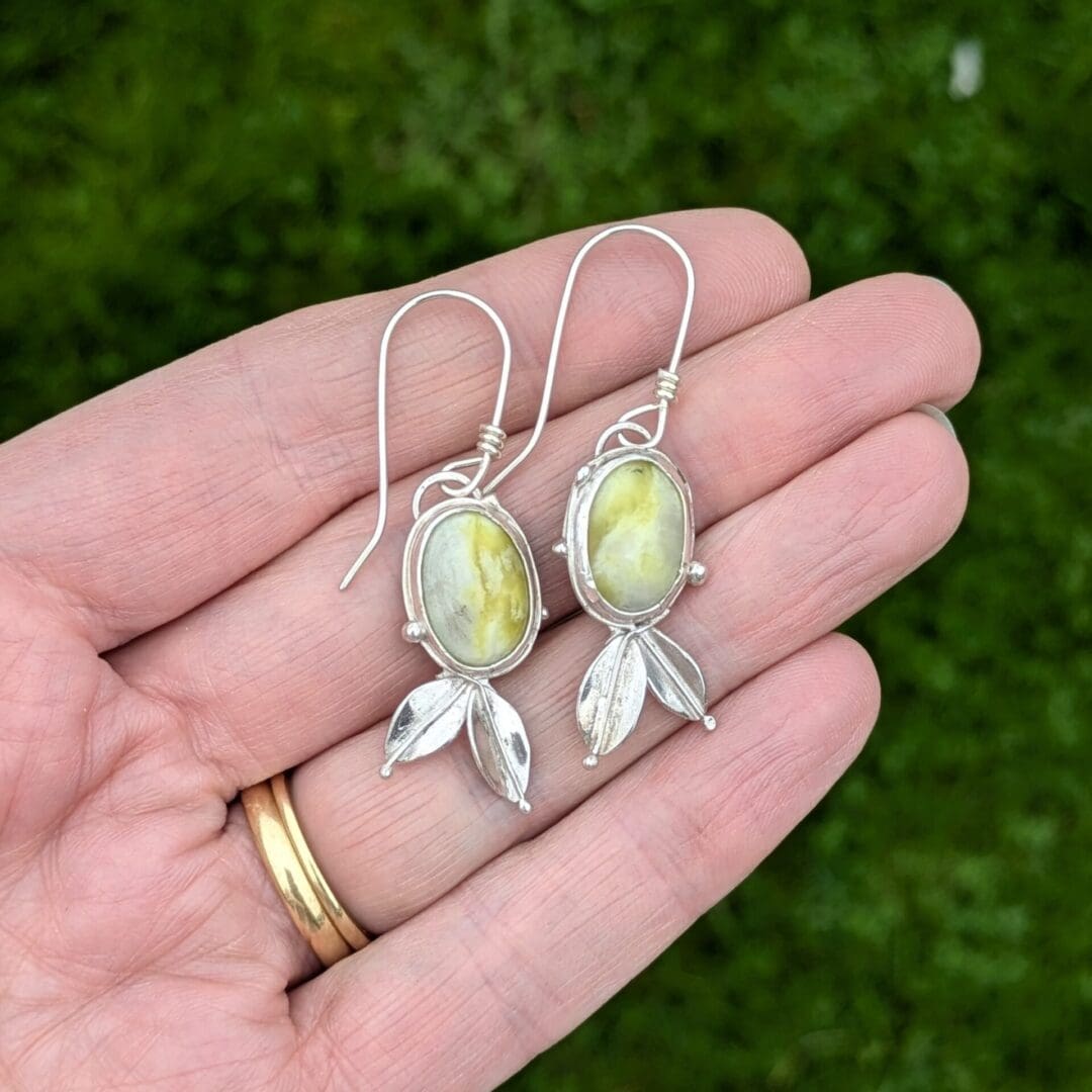 Scottish Highland marble gemstone earrings