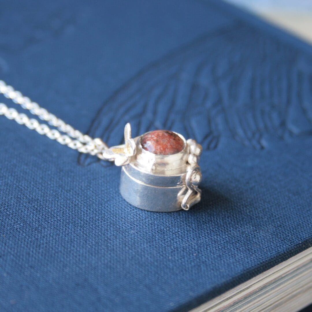 Sterling silver gemstone locket