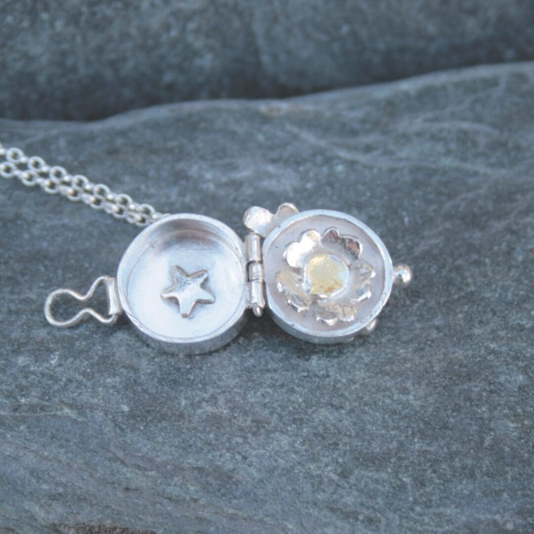 Sterling silver gemstone locket