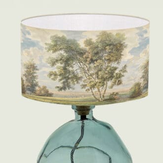 watercolor landscape painting lampshade period print table lampshade fine art standard lampshade period lighting