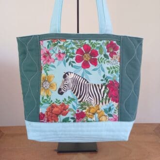 Zebra quilted tote bag