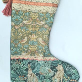 William Morris Strawberry Thief stocking Animal Fayre Designs 7