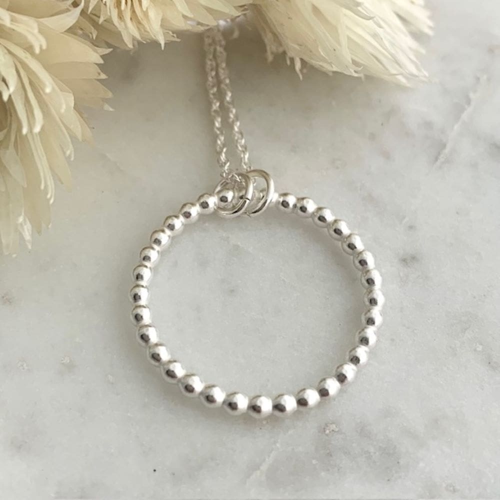 925 Sterling Silver Circle Bead Pendant