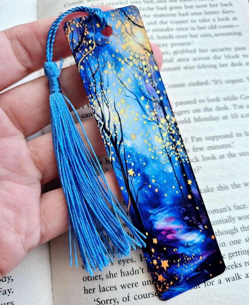 Aluminium bookmark - deep blue forest