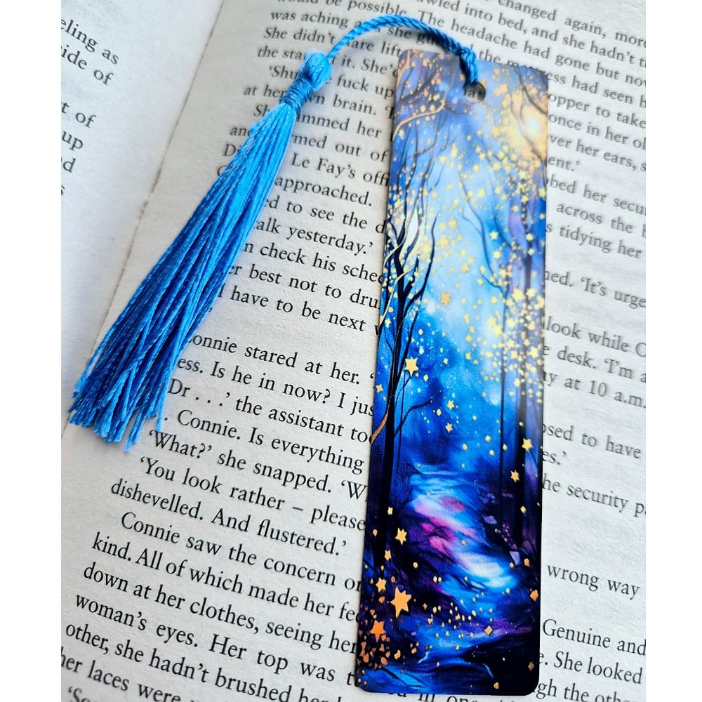 Aluminium bookmark - deep blue forest