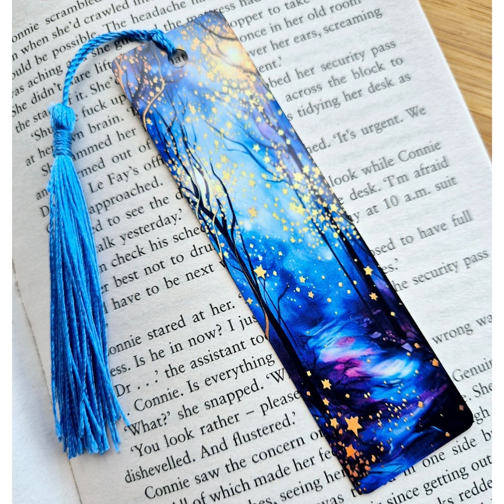 Aluminium bookmark - deep blue forest