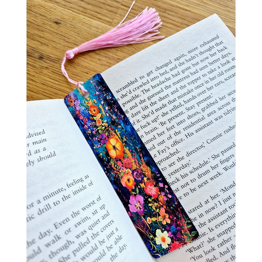 Aluminium bookmark - floral - bright colourful