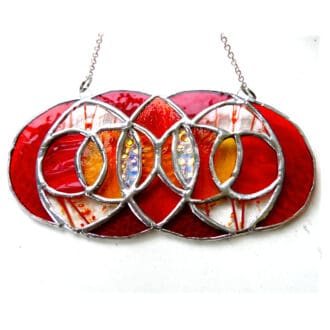 Autumn eye abstract stained glass suncatcher