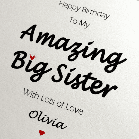 big sister birthday card