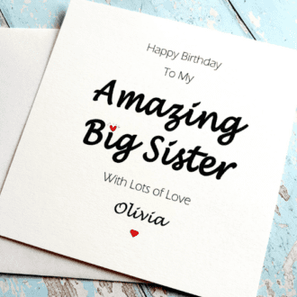 amazing big sister birthday card